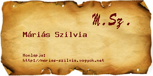 Máriás Szilvia névjegykártya