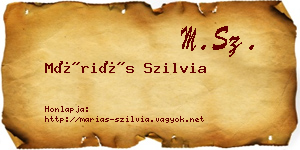 Máriás Szilvia névjegykártya