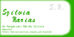 szilvia marias business card